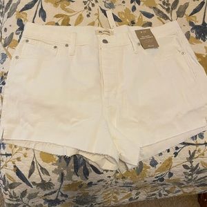 White denim shorts